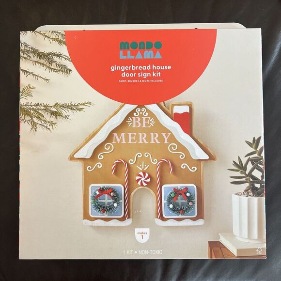 Mondo Llama Christmas Craft Create Your Own‎ Gingerbread House Decor Kit NEW - Picture 1 of 10